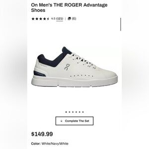 On Men’s THE ROGER Advantage Tennis Inspired Sneakers Size M 7 (EU 40)